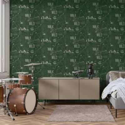 Papier peint intissé Les aventures " Walk to the wild " vert L.1005 x l.53cm Lutèce