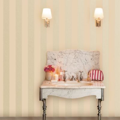 Papier peint intissé Lille perlescent stripe imprimé rayures beige L.1000 x l.52cm Laura Ashley