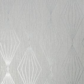 Papier peint intissé Marquise Geo Diamant Lune vinyle L.1005 x l.52cm gris