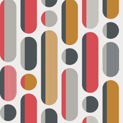 Papier peint intissé Morse imprimé géométrique rouge et gris L.1000 x l.52cm Envy