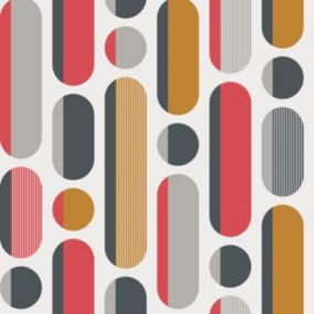 Papier peint intissé Morse imprimé géométrique rouge et gris L.1000 x l.52cm Envy