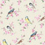 Papier Peint intissé Oiseaux sur Branches L.1005 x l.52cm rose, taupe