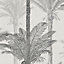 Papier Peint Intissé Palmiers Exotiques L.1005 x l.52cm gris