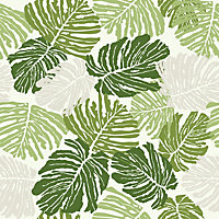 Papier Peint intissé Palmira vinyle Grainé L.1005 x l.52cm vert