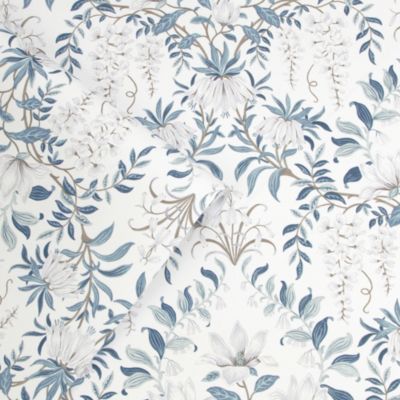 Papier peint intissé Parterre imprimé fleurs bleu, gris L.1000 x l.52cm Laura Ashley