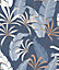 Papier peint intissé Selago Arthouse feuilles bleu