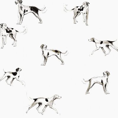 Papier peint intissé Sketchy dogs imprimé chiens sur fond blanc L.1000 x l.52cm Joules