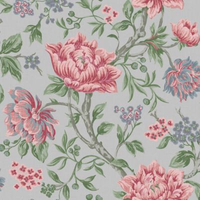 Papier peint intissé Tapestry floral imprimé fleurs et branchages gris L.1000 x l.52cm Laura Ashley