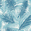 Papier peint intissé Tropical bleu