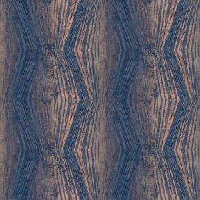 Papier Peint intissé Vermeil rayures métallique L.1005 x l.52cm bleu