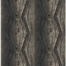 Papier Peint intissé Vermeil rayures métallique L.1005 x l.52cm charbon