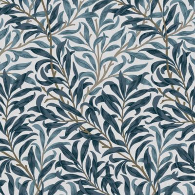 Papier peint intissé Willow imprimé feuillage bleu L.1000 x l.52cm William Morris