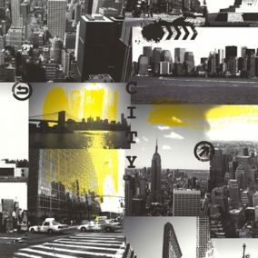 Papier peint les aventures New York City jaune