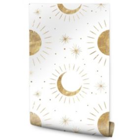 Papier Peint LUNE Etoiles Boho Pour Chambre