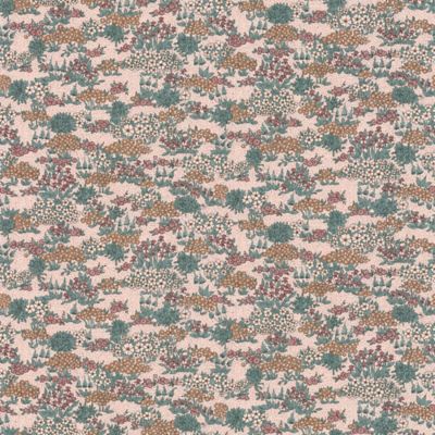 Papier peint Melody vinyle intissé motifs style liberty rose et vert