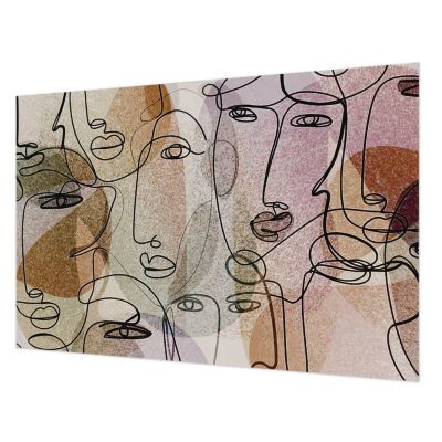 Papier Peint Moderne Tulup 104x70 cm Visages linéaires Pour Le Salon, Bureau, Chambre