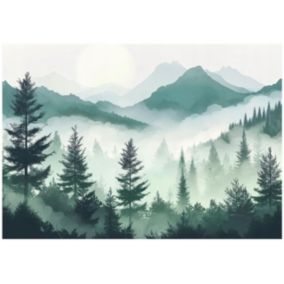 Papier Peint Montagnes Nature Panoramique Intissé 400x280 cm - Colle Inclus - Moderne Papier Peint Intissé Chambre Salon