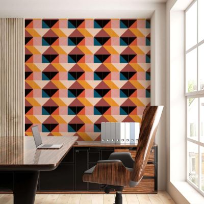 Papier peint à motifs géométriques Tido des années 70 - 510x260 cm (l x h)