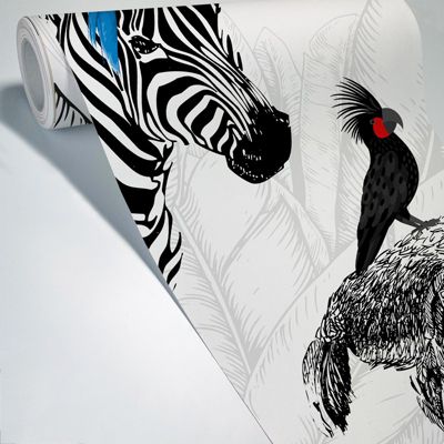 Papier Peint Panoramique Animaux Noir - 99DECO - L336xH270cm