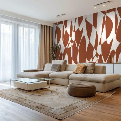 Papier peint panoramique avec formes abstraites et designs - 85x260 cm (l x h)