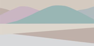 Papier peint panoramique Collines, Rose 525 x 250cm