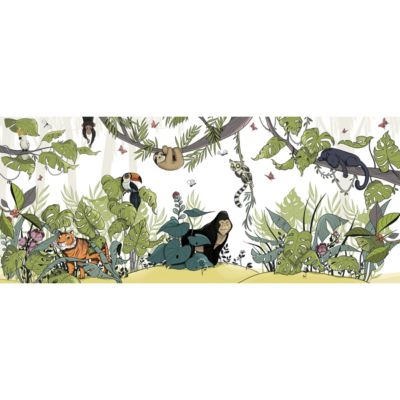 Papier peint panoramique enfant Jungle couleurs clair  170x250cm