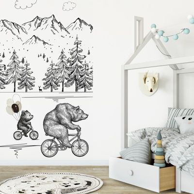 Papier Peint Panoramique Enfant Noir - 99DECO - L144xH270cm