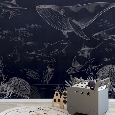 Papier peint panoramique enfant Océan, Bleu clair 225 x 250cm