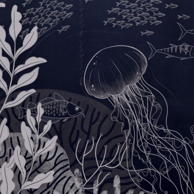 Papier peint panoramique enfant Océan, Bleu clair 225 x 250cm