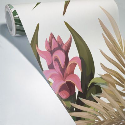 Papier Peint Panoramique Floral Vert - 99DECO - L336xH270cm