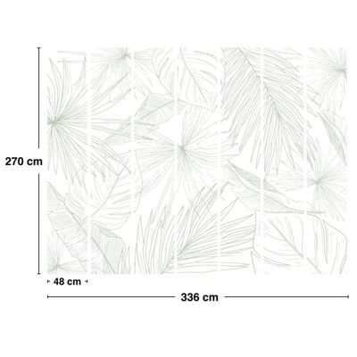 Papier Peint Panoramique  Floral Vert - 99DECO - L336xH270cm