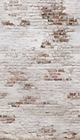 Papier peint panoramique Grandeco briques blanches L.280 x l.159 cm