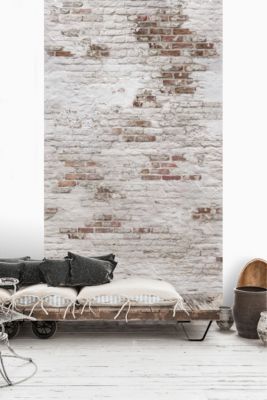 Papier peint panoramique Grandeco briques blanches L.280 x l.159 cm