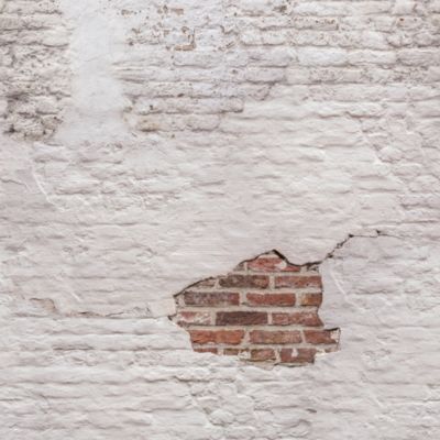 Papier peint panoramique Grandeco briques blanches L.280 x l.159 cm