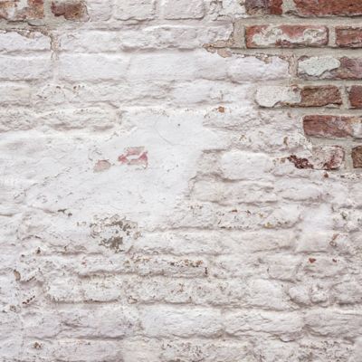 Papier peint panoramique Grandeco briques blanches L.280 x l.159 cm