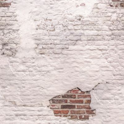 Papier peint panoramique Grandeco briques blanches L.280 x l.159 cm