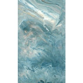 Papier peint panoramique Grandeco marbre bleu L.280 x l.159 cm