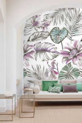 Papier peint panoramique Grandeco wild lillies lilas L.280 x l.159 cm