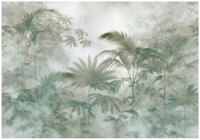 Papier Peint Panoramique Intissé Jungle Feuilles Vert - 350x250 cm - Papier Peint Chambre et salon