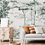 Papier peint panoramique Intissé Art for the Home forêt noir et blanc