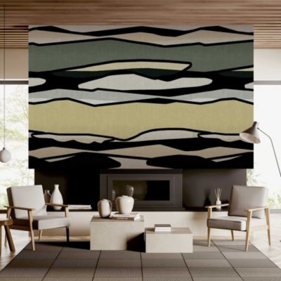 Papier peint panoramique intissé Dolce vita horizon vert, 5 lés, L.280 x 53cm Lutèce