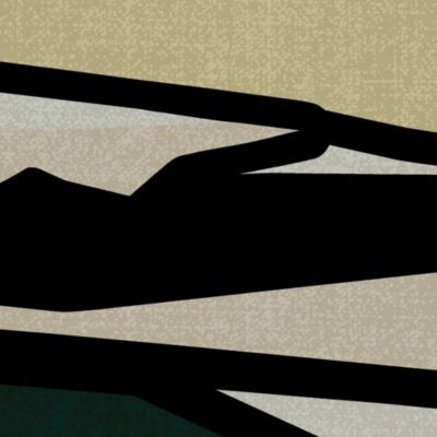 Papier peint panoramique intissé Dolce vita horizon vert, 5 lés, L.280 x 53cm Lutèce