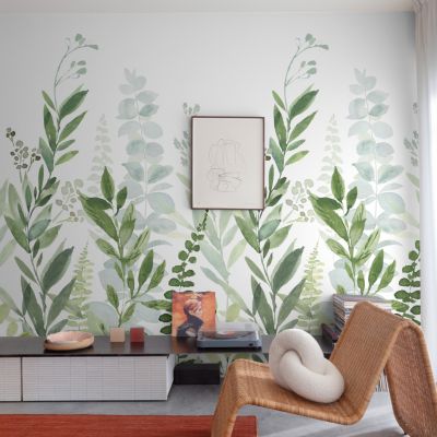 Papier peint panoramique intissé feuillage vert, 3 lés, L.280 x l.159 cm Grandeco Forest