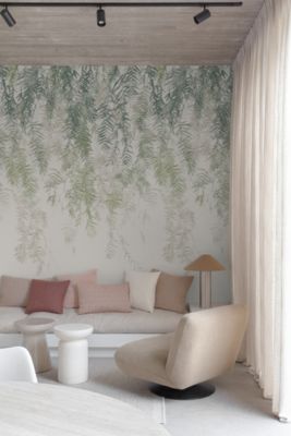 Papier peint panoramique intissé feuillage vert, 3 lés, L.280 x l.159 cm Grandeco Wisteria