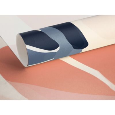 Papier peint panoramique intissé fleuri, fleurs abstraites, bleu, rose, 8 lés, L.280 x l.400cm IDPanneaux
