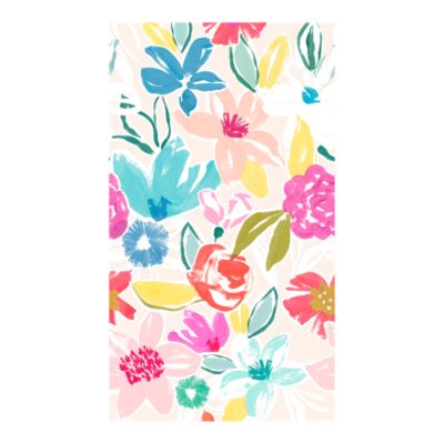 Papier peint panoramique intissé GoodHome Cyan fleurs multicouleurs L.280 x l.159 cm