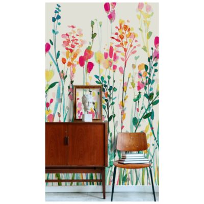 Papier peint panoramique intissé GoodHome Sinopia fleurs multicouleurs L.280 x l.159 cm