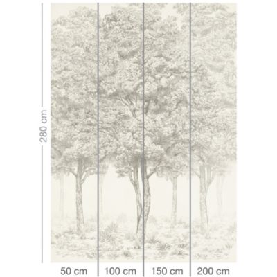 Papier peint panoramique Intissé GoodHome Sunste gris clair 200 x 280 cm