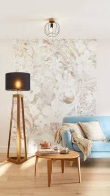 Papier peint panoramique Intissé GoodHome Talc crème 184 x 248 cm