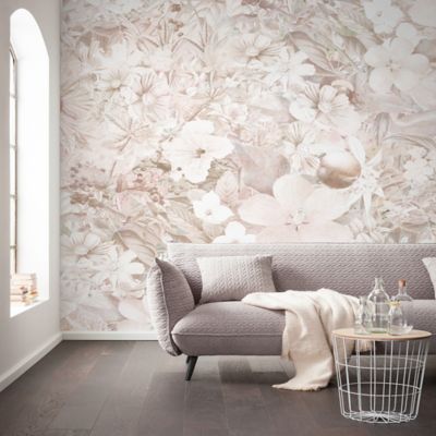 Papier peint panoramique Intissé GoodHome Talc crème 184 x 248 cm
